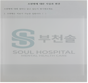 정신건강교육 사실과 편견 유인물